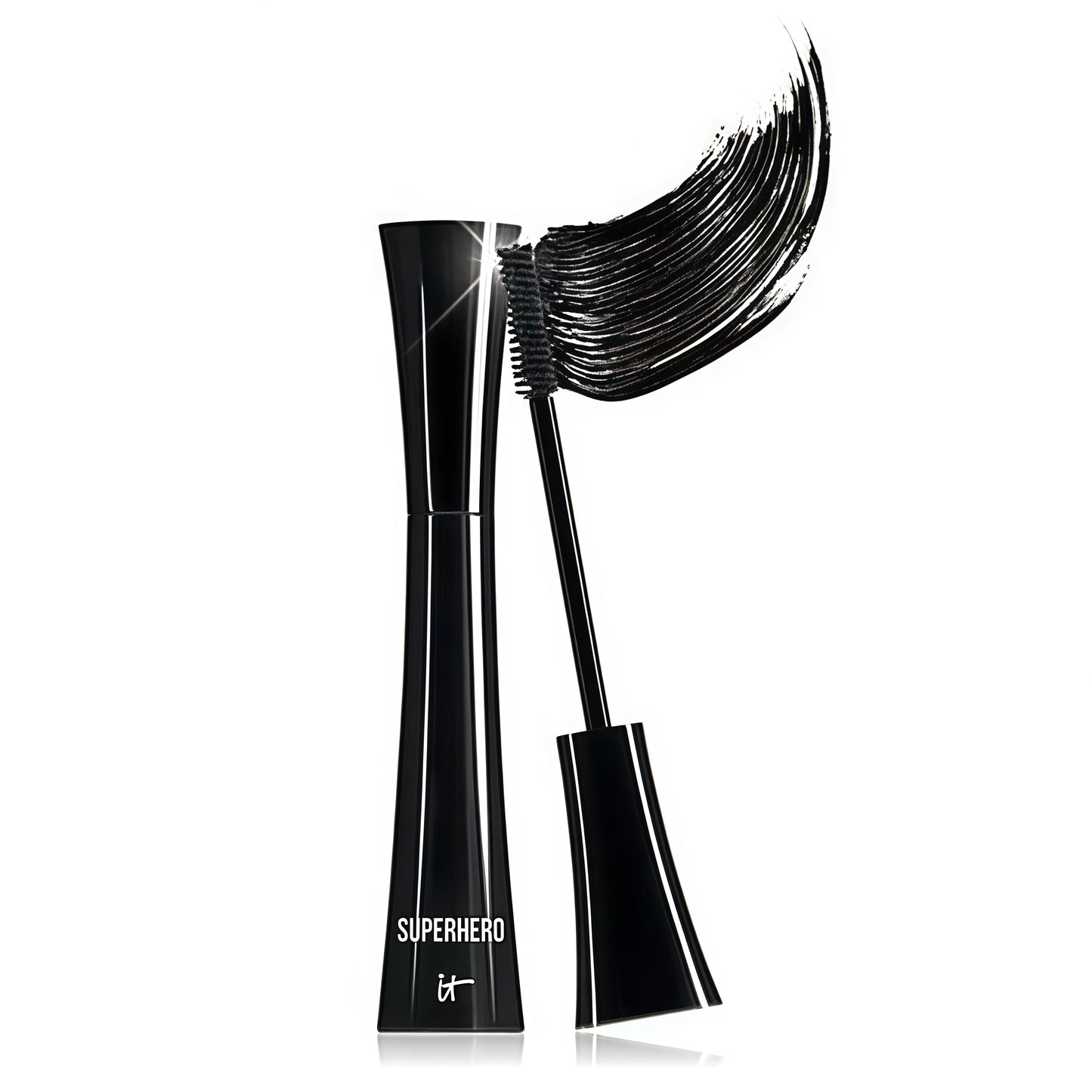 IT Cosmetics Superhero Mascara Black – Volumizing & Lengthening, Buildable Volume, Hydrolyzed Collagen, Biotin, Peptides, Lifting & Curling Formula, Super Black Pigment, Suitable for Sensitive Eyes