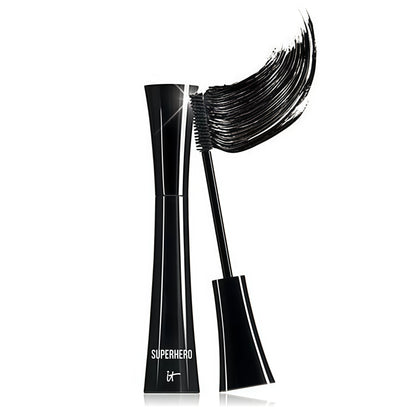 IT Cosmetics Superhero Mascara Black – Volumizing & Lengthening, Buildable Volume, Hydrolyzed Collagen, Biotin, Peptides, Lifting & Curling Formula, Super Black Pigment, Suitable for Sensitive Eyes